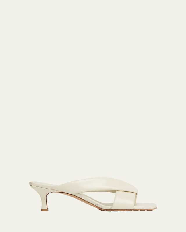 Riva Micro Woven Nappa Leather Kitten-Heel Sandals